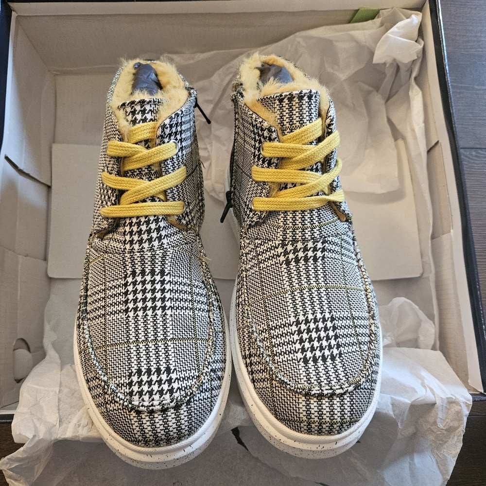 Romika Plaid Sneaker Boots EU 36 Preppy Academia Cozy Faux Fur Lined Fall New